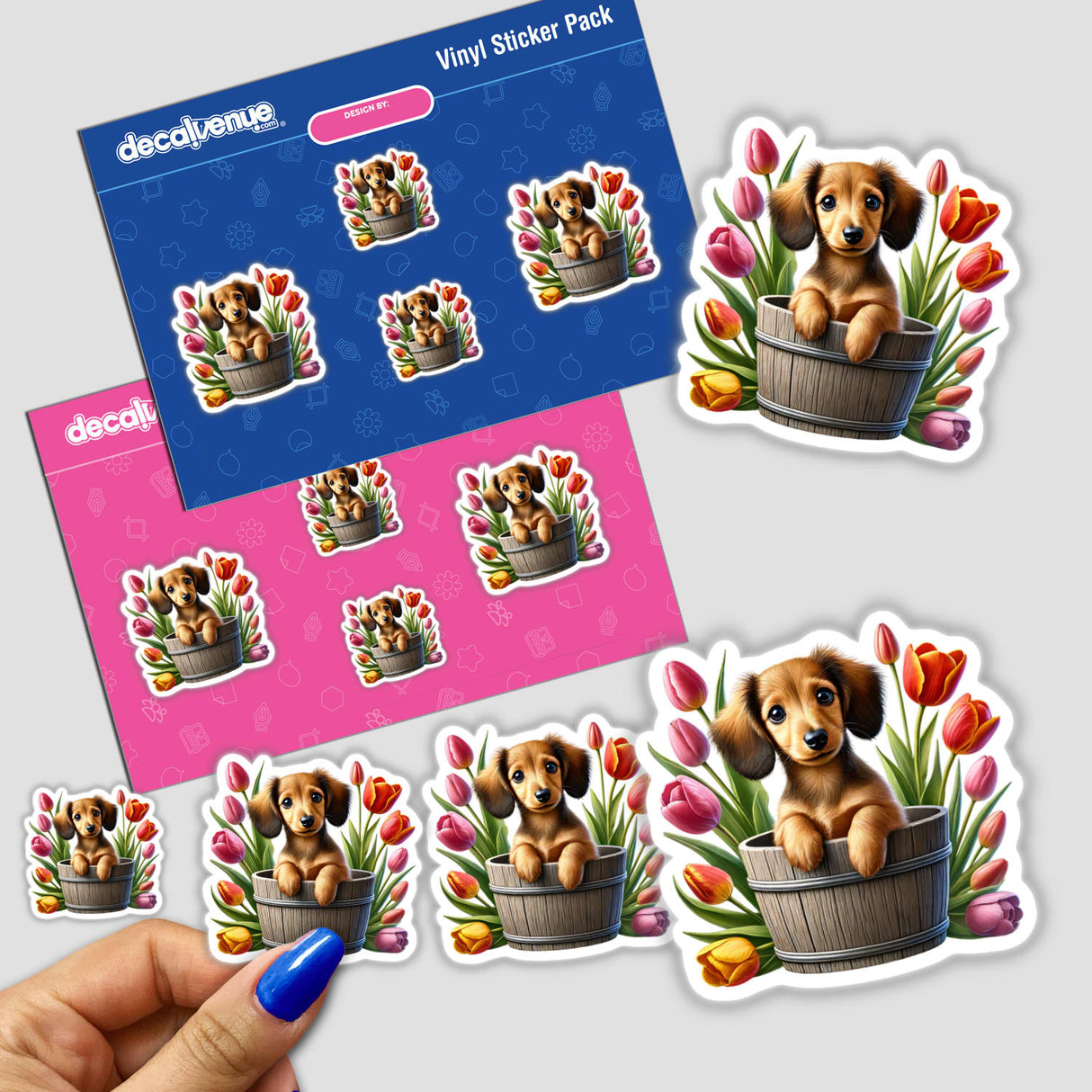 Dachshund Peeking Out of Flower Pot