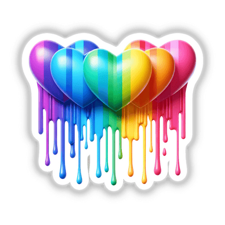 Rainbow Hearts Drip Pride