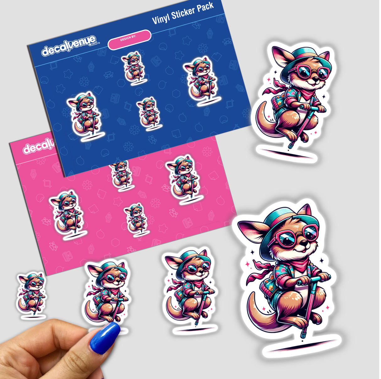 Stylish Kangaroo Jumping on Pogo Stick