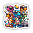 Dinosaur Summer Beach Party Sunglasses Boombox