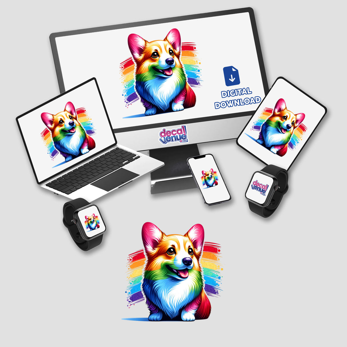 Rainbow Corgi Dog Pride