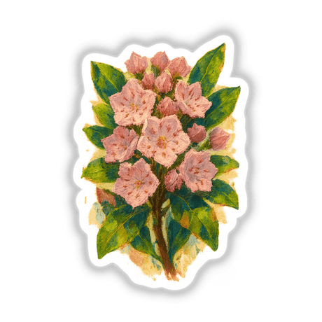 Connecticut State Flower Sticker or Clipart featuring Mountain Laurel Artwork, available as stickers or digital art with commercial rights from Decal Venue, known for unique vinyl stickers and digital art.
