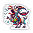 Overdramatic Goat Yelling cartoon sticker or digital art featuring a goat with an open mouth and colorful necklace.