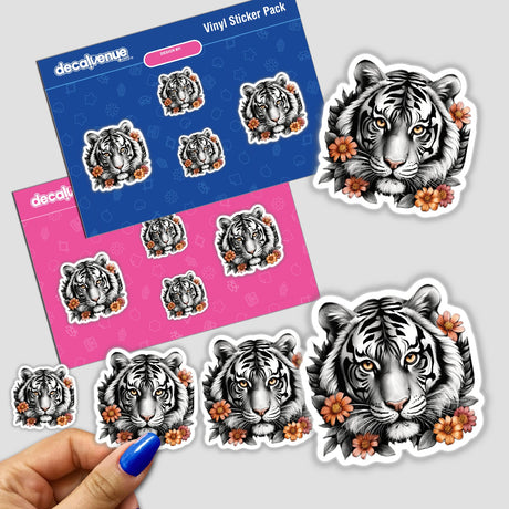 Tiger Portrait Floral Accents PA38