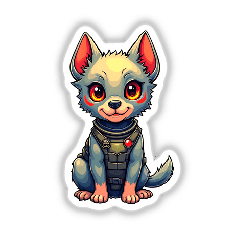 a small dog with big eyes sitting down