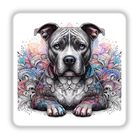 Colorful Paisley Pitbull Dog