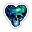 a heart shaped sticker with a skull in the center