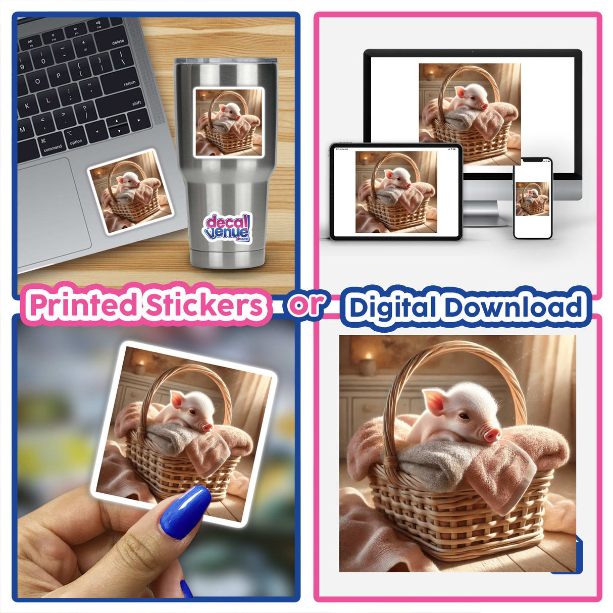 Piglet in Basket of Soft Towels