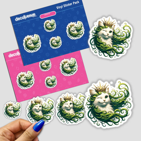 Cat Flowing Seaweed Hair Star Crown