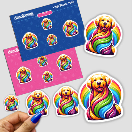 Golden Retriever Colorful Rainbow Pride