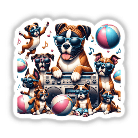 Boxer Dog Summer Beach Party