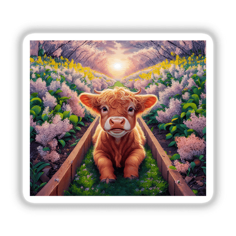 Highland Cow Lilac Garden
