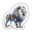 Lion Jewels and Gemstones: A detailed illustration of a lion adorned with various gems, available as stickers or digital artwork.