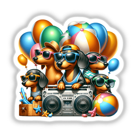 Dachshund Dog Beach Party Summer