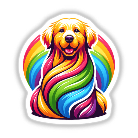 Golden Retriever Colorful Rainbow Pride