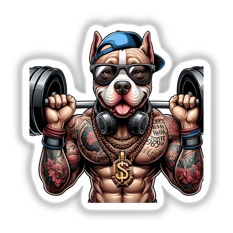 Tattooed Weightlifter Pitbull Dog