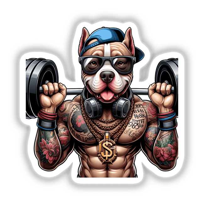 Tattooed Weightlifter Pitbull Dog