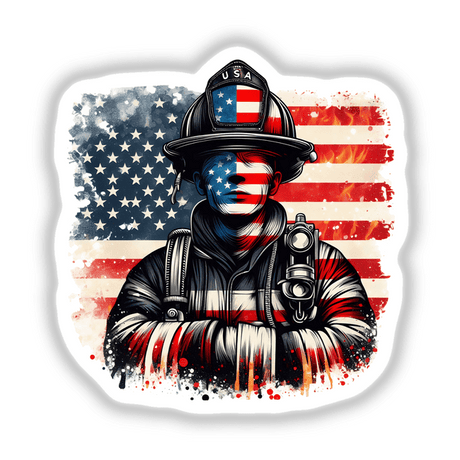 USA Flag Firefighter Fireman