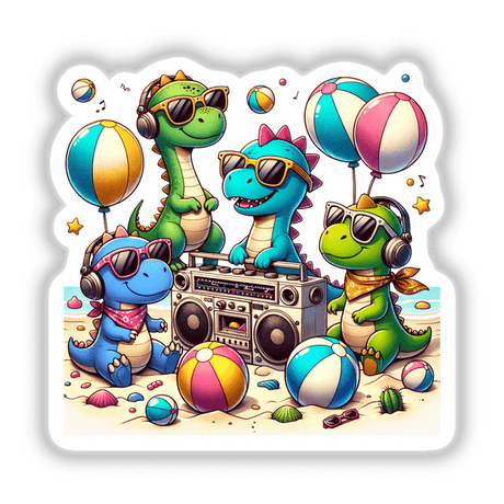 Dinosaur Beach Party Sunglasses Boombox