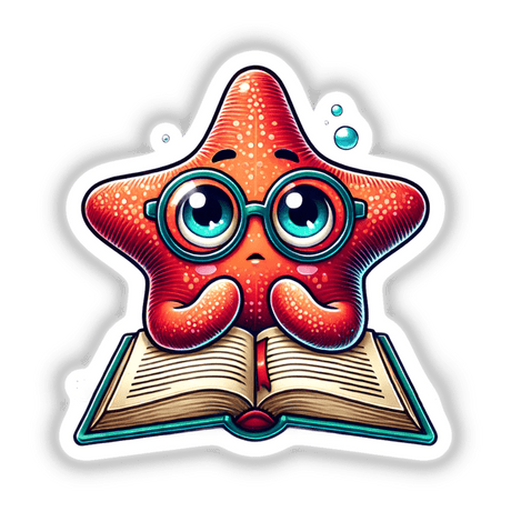 Starfish With Reading Glasses Open Book