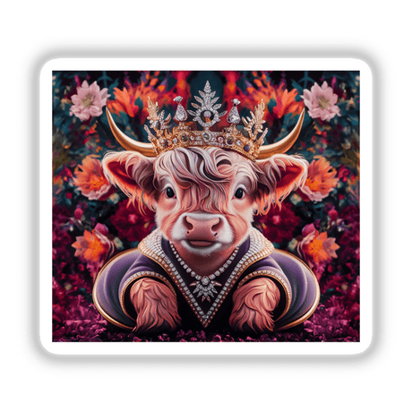 Baby Highland Cow Crown Flowers