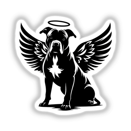 Silhouette Angel w/Wings Pitbull Dog