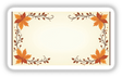 16x9 Fall Aesthetic Label Clipart with blank space for typography, featuring a white rectangular frame adorned with leaves, branches, and a bird, ideal for commercial use.