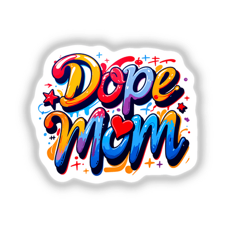 the words dope mom are painted on a white background