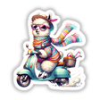 Fashionable Llama Riding. Scooter