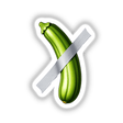 Zucchini Duct Tape Art: A zucchini wrapped in silver tape, available as unique stickers or digital artwork.