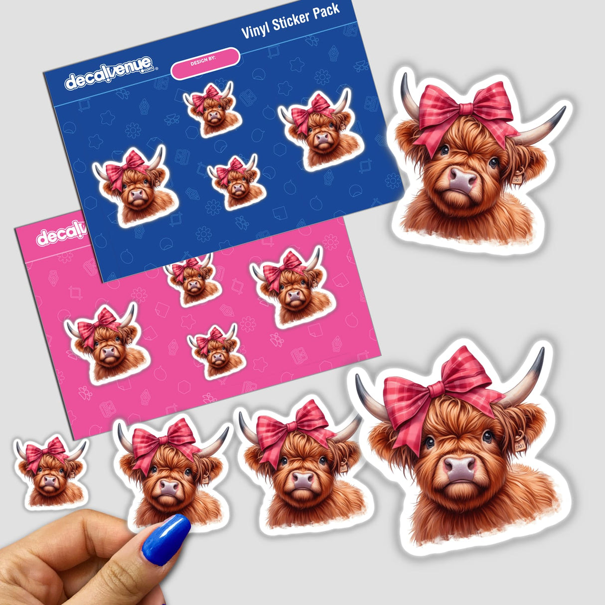 Highland Cow with Big Pink Bow