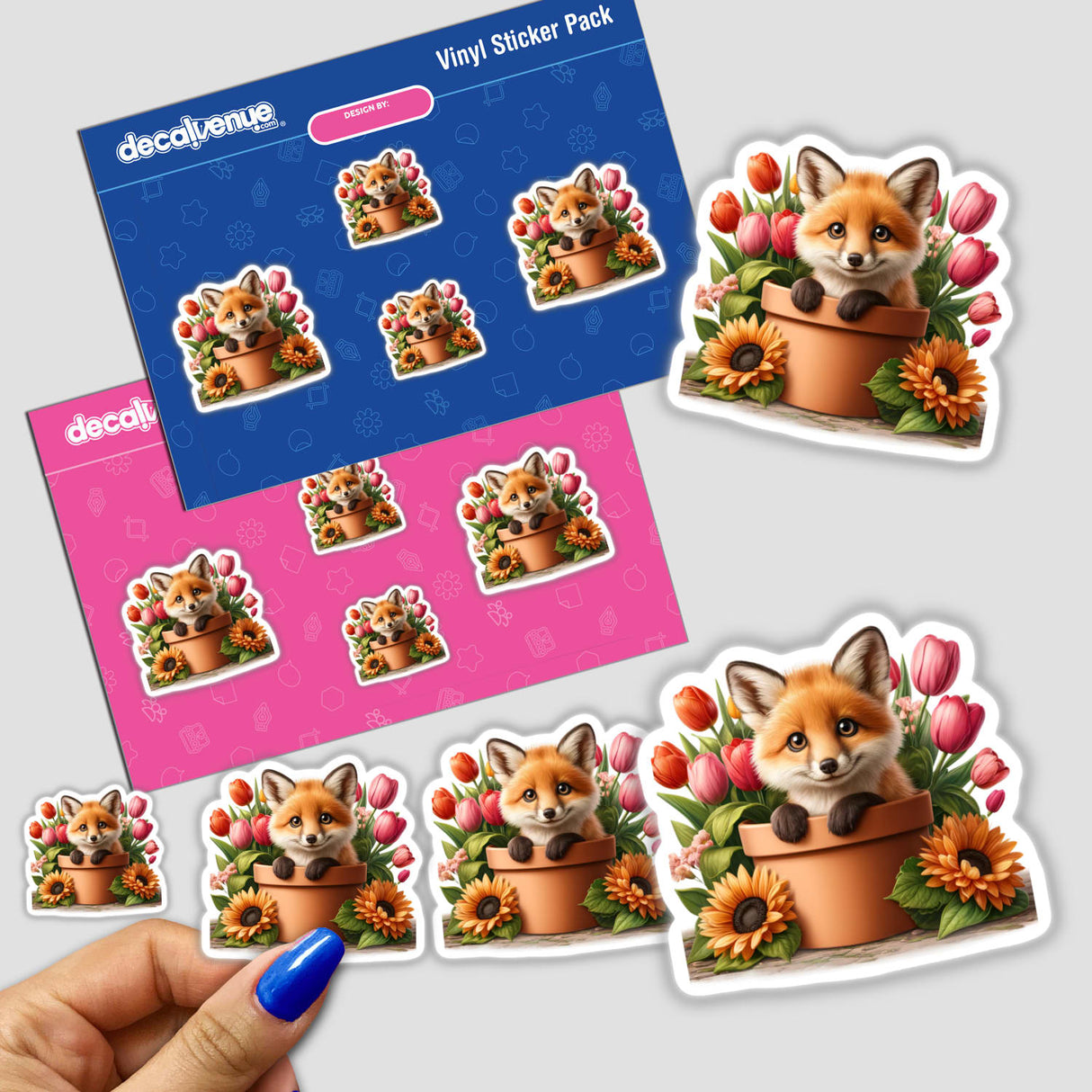 Fox Peeking Out of Flower Pot