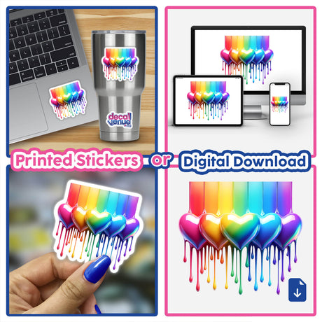 Shiny Rainbow Hearts Dripping Pride