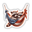 Raccoons In American Flag Bandana Hammock