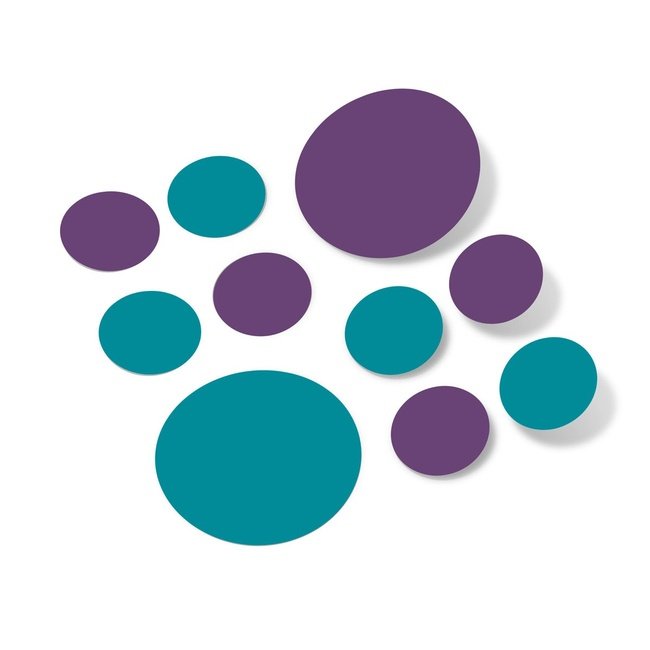 Purple / Turquoise Polka Dot Circles Wall Decals by Decal Venue Decal Venue