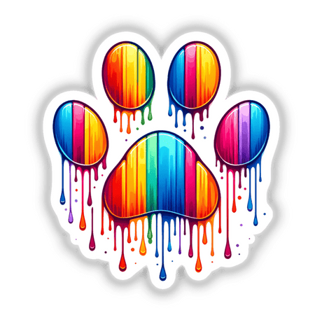 Pride Dog Paw Print Rainbow