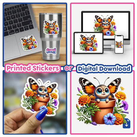 Butterfly Peeking Out of Flower Pot