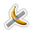 Banana Duct Tape Art featuring a banana wrapped in duct tape, available as unique stickers or digital artwork from Decal Venue, known for its distinctive and creative designs.