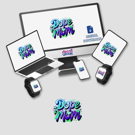 a laptop, phone, and other electronic devices with the words dope mem