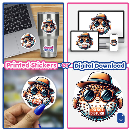 Pufferfish In Sunglasses Wearing Do No Disturb Sign