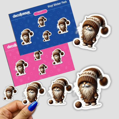 Norwegian Forest Cat Gnome with Ball of Yarn