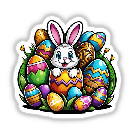 Easter bunny with eggs