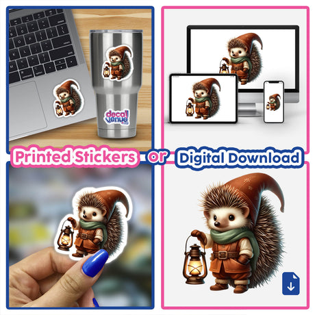 Hedgehog Gnome Holding Lantern