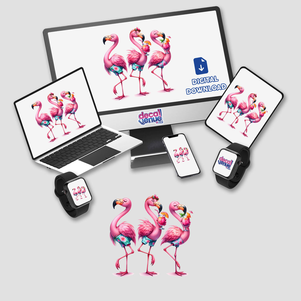 Flamingo Ready for Beach Birds II