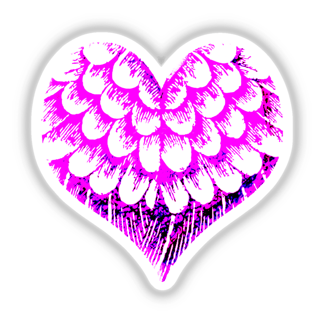heart_13: A pink heart adorned with white wings, available as a unique sticker or digital artwork from Decal Venue, known for its distinctive vinyl stickers and creative digital designs.