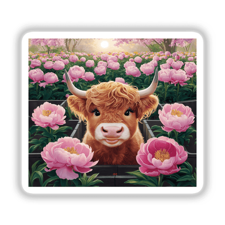 Highland Cow Peony Garden