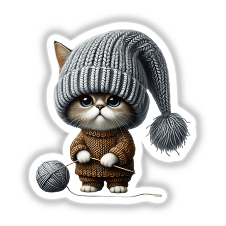 Manx Cat Gnome with Ball of Yarn