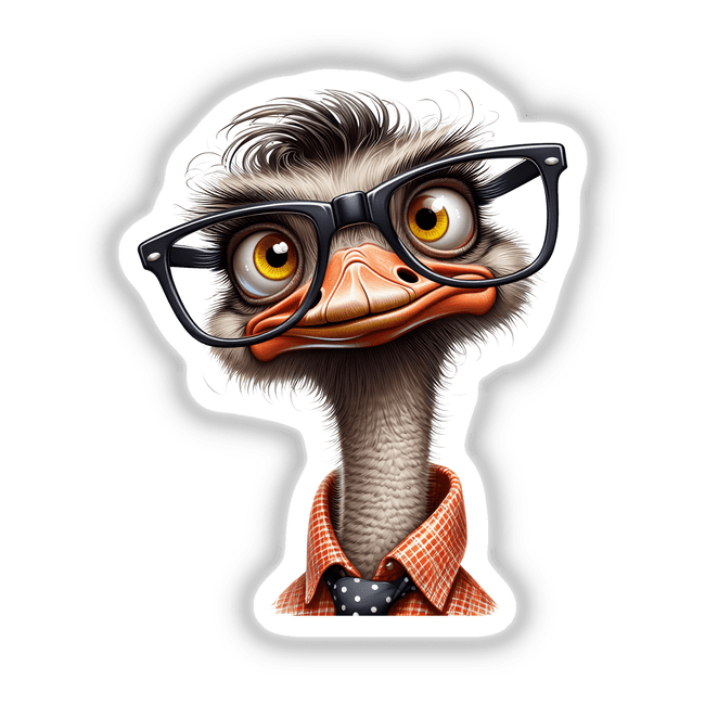 Silly Nerd Ostrich Bird I