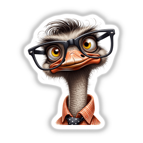 Silly Nerd Ostrich Bird I