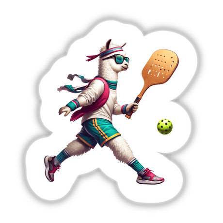 Trendy Llama Playing Pickleball